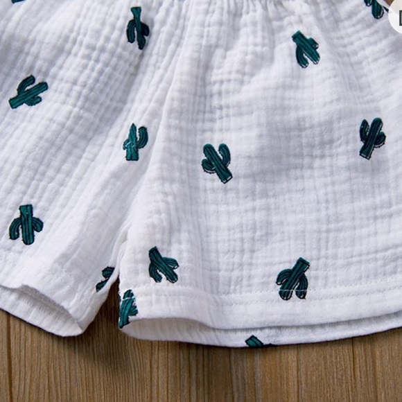 Baby Cactus Outfits Unisex Cotton Linen Tops & Bloomer Shorts set like new - Picture 11 of 12